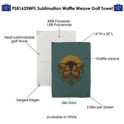 Sublimation Waffle Weave Golf Towel