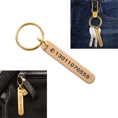 Solid Brass Key Chain Tag