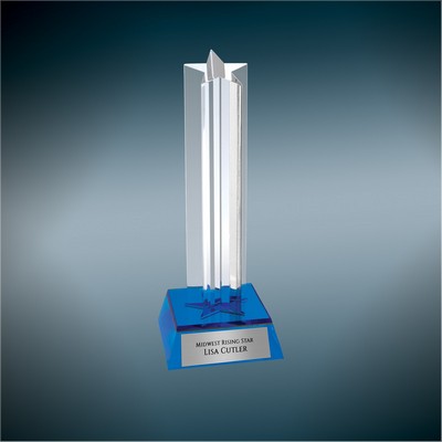 7.5" Blue Star Column Acrylic Award