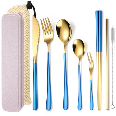 Color Matching 8 Pieces Stainless Steel Flatware Set