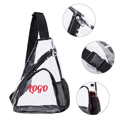 Unisex Clear PVC Crossbody Sling Bag