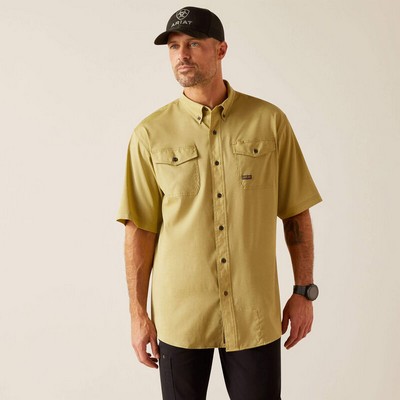 Ariat® Men's Peatmoss Heather Rebar® Made Tough VentTEK™ Short Sleeve Work Shirt