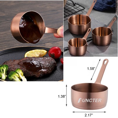 2 Oz 304 Stainless Steel Mini Dipping Sauce Cup With Handle - Rose Gold