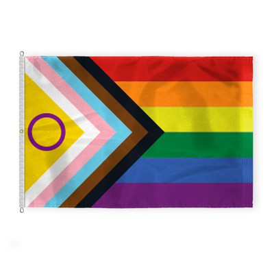 8 ' x 12 ' 1ply Nylon Intersex Progressive Pride Flag