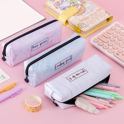 PU Waterproof Stationery Pen Bag w/Logo