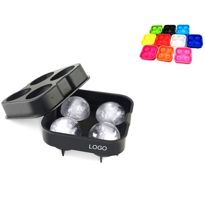 Ice Mold Tray W/ 4 X 1 3/4" Balls