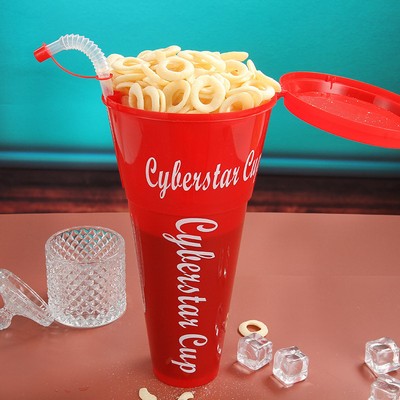 39oz Drink Cup with Popcorn Bowl and Straw