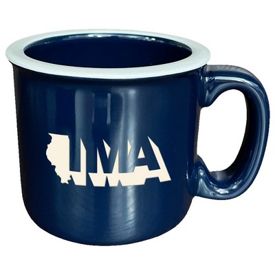 Campfire Mug - Navy Blue with White Rim (15 Oz.)