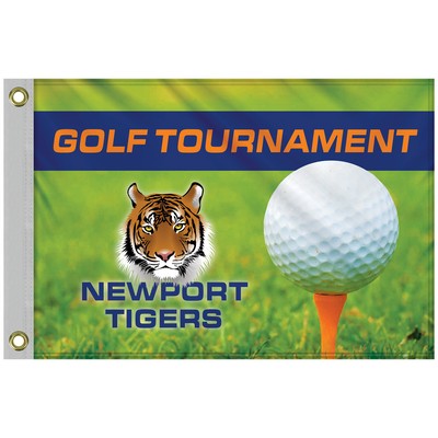 14" x 20" Single Reverse Golf Flag with Heading & Grommets - HQ