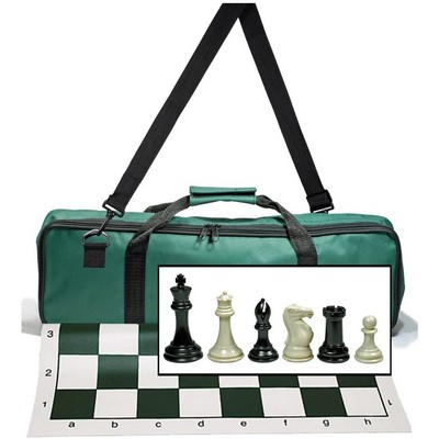 Triple Weighted Tournament Chess Set with Travel Bag - 4 in. King