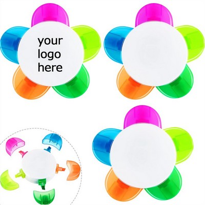 5-In-1 Flower Shape Watercolor Highlighters