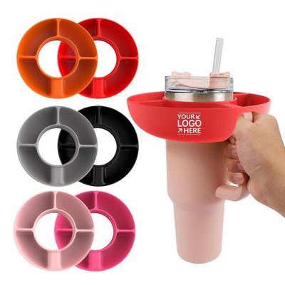 4 Compartment Reusable Silicone Snack Bowl For Tumbler