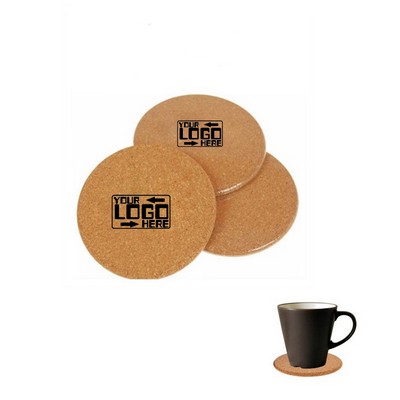 3 1/2" Round Cork Coaster