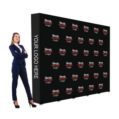 10 ft x 8 ft Step and Repeat Fabric Pop Up Straight Display Package