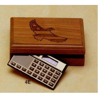 3-2/5"x5" Walnut Box With Calculator (4e)