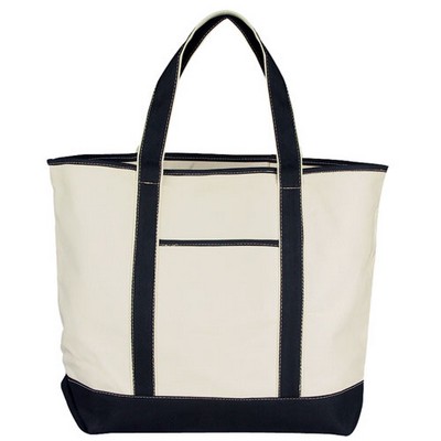 Deluxe Cotton Canvas Tote Bag w/Outer Pocket