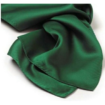 Kelly Green Polyester Satin Scarf - 30"x30"