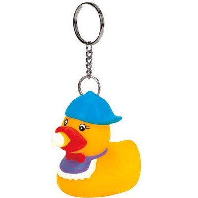 Rubber Baby Duck Key Chain w/ Bottle©