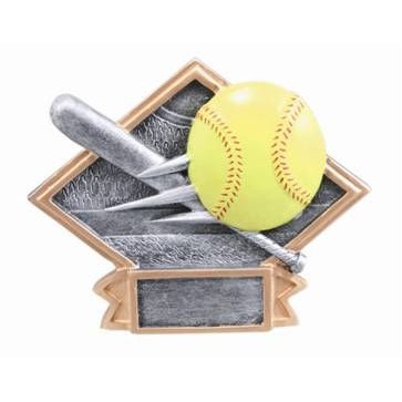 Large Diamond Plate Softball Award - 6"x8 1/2"