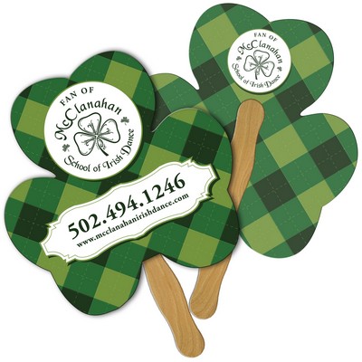 Shamrock Hand Fan Full Color (2 Sides)