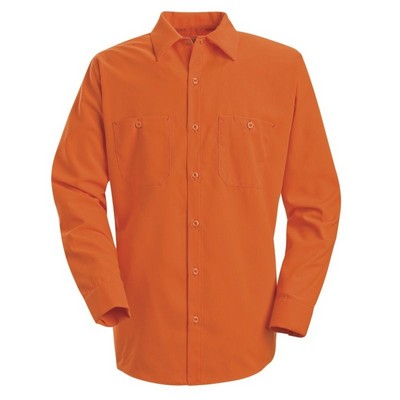 Red Kap® Fluorescent Orange Enhanced Visibility Long Sleeve Work Shirt