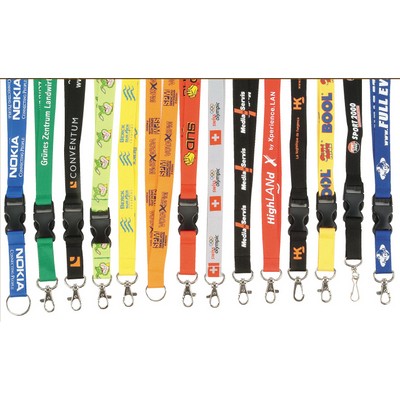 3/4" Polyester Lanyard w/ Metal Hardware