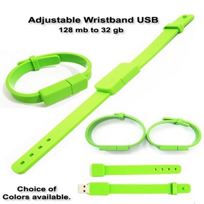 Adjustable Wristband Flash Drive - 256 MB Memory