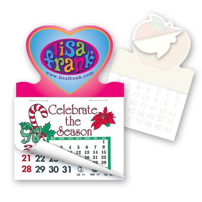 Heart Shape Calendar Pad Sticker W/Tear Away Calendar