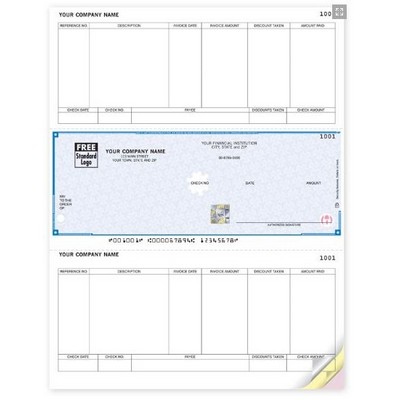 High Security Laser Accounts Payable Check w/ Stub (3 Part)