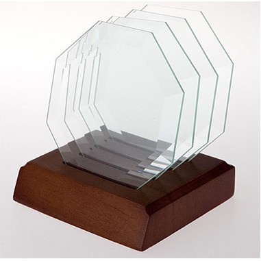 Octagon Jade Glass Coaster (Single) - Screened