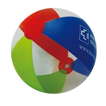 16" Deflated Inflatable Red/Green/Blue/Clear Beach Ball