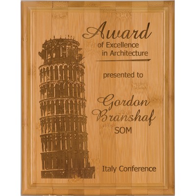 Bamboo Premium Wood Engraved Award Plaque 6"x8"