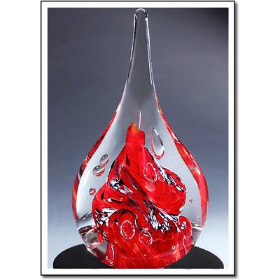 Montserrat Art Glass Sculpture w/ Marble Base (3"x8")