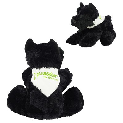 8" Scotty Scottish Terrier Stuffed Dog w/Bandana & One Color Imprint