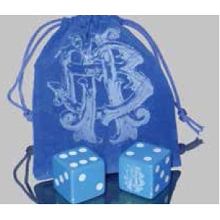 Custom Dice Bag Set - 1" Opaque Dice Pair in Velveteen Drawstring Bag