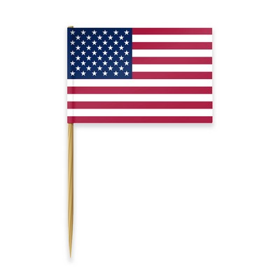 USA Toothpick Flags 2.75 inch (by box - 100 per box)