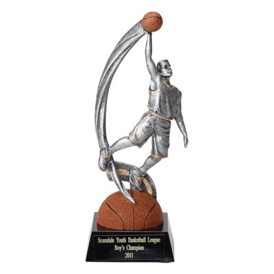 8¾" Basketball Trophy w/Male Figure