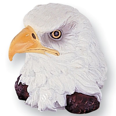 4½" Hand Painted Resin Eagle Head Trophy w/¼" Rod