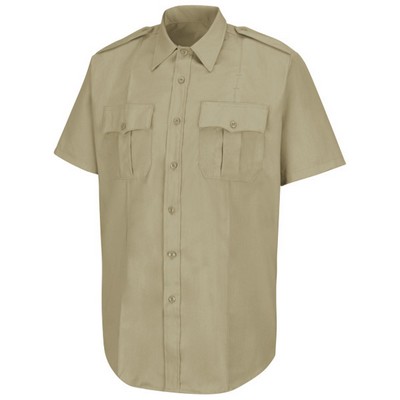 Horace Small - New Dimension Stretch Poplin Short Sleeve Silver Tan Shirt