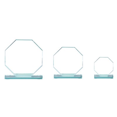 Large Jade Glass Octagon Award