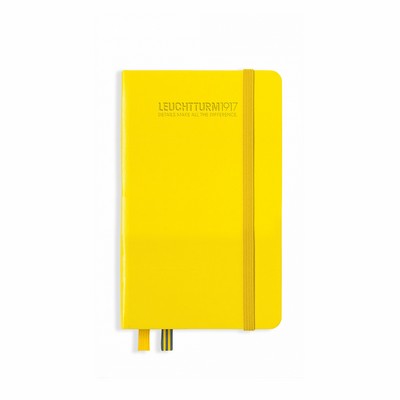 A6 Pocket Hardcover Notebook - Lemon Yellow, Dotted