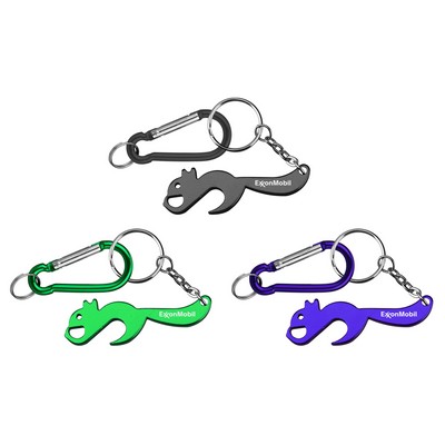 Squirrel Shape Bottle Opener with Carabiner