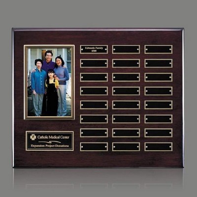 Photo (Vert) P/Plaque - Rosewood/Gold 24 Plate