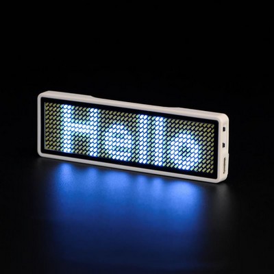 LED Name Tag White