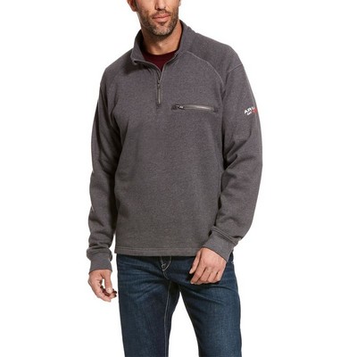 FR Rev ¼ Zip Top Long Sleeve Charcoal Heather Pullover