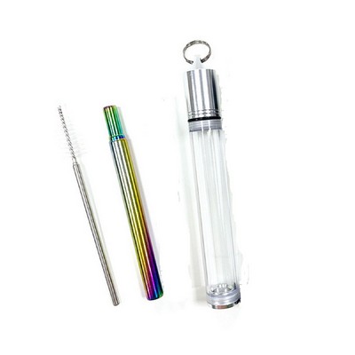 Reusable Telescopic Straws With Case & Brush