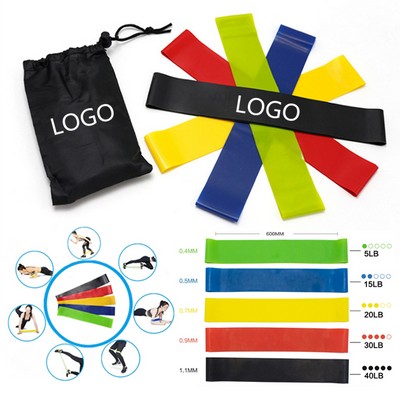 5 Piece Fitness Resistance Bands Sets w/ Bag