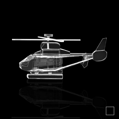 12 5/8"x2 9/16"x2 3/16" Helicopter Model Crystal Crafts