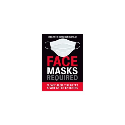 Face Masks Required Sign Style 14 - (5"x7")