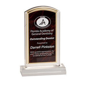 4" x 7" Red Marbleized Acrylic Award